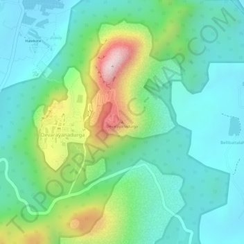 Devarayanadurga topographic map, elevation, terrain