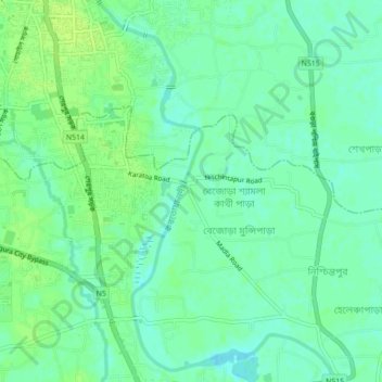 Bejora Bazar topographic map, elevation, terrain