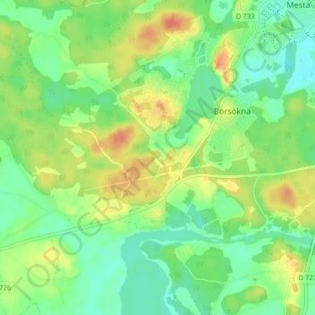 Stensborg topographic map, elevation, terrain