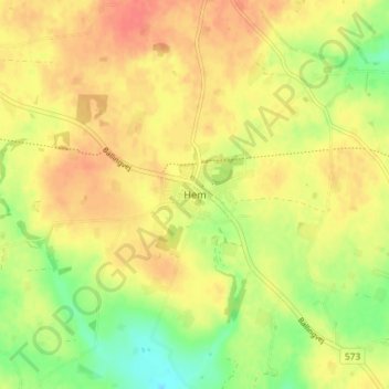 Hem topographic map, elevation, terrain