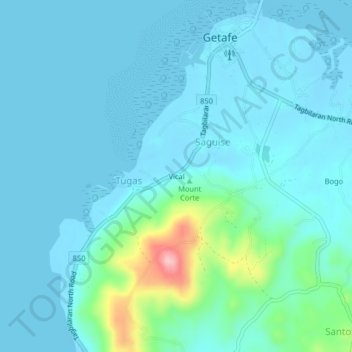 Vical topographic map, elevation, terrain