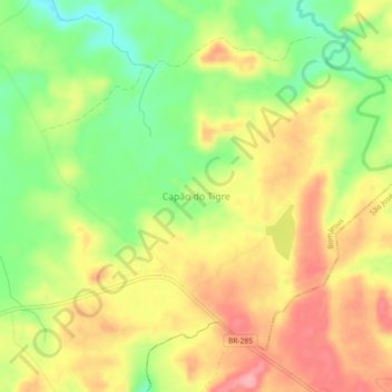 Capão do Tigre topographic map, elevation, terrain