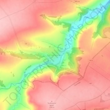 Kosta Perchevo topographic map, elevation, terrain