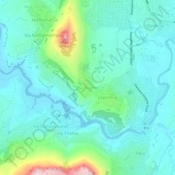 Ha Ts'iame topographic map, elevation, terrain