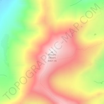 Mount Elbert topographic map, elevation, terrain