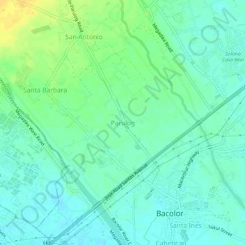 Parulog topographic map, elevation, terrain