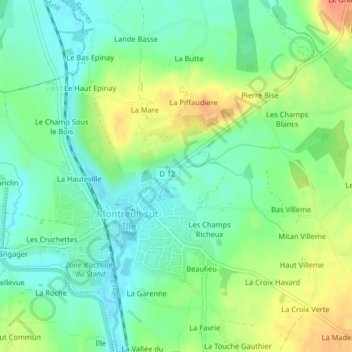 Le Bottrel topographic map, elevation, terrain