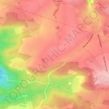 Chirmont topographic map, elevation, terrain