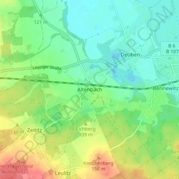 Altenbach topographic map, elevation, terrain
