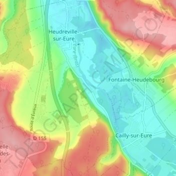 Lalonde topographic map, elevation, terrain