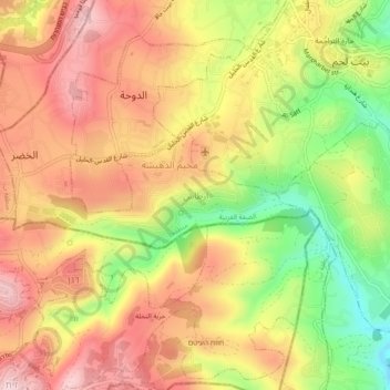 Artas topographic map, elevation, terrain