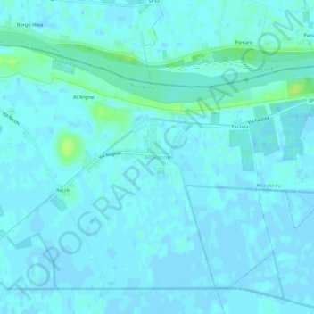 Alberone topographic map, elevation, terrain