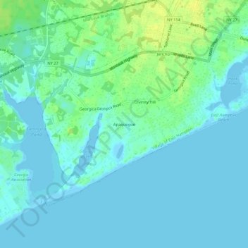 Apaquogue topographic map, elevation, terrain