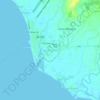 San Vicente topographic map, elevation, terrain