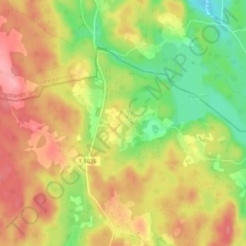 Bondarp topographic map, elevation, terrain