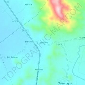 El Cacahuano topographic map, elevation, terrain