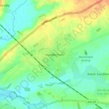 Haddenham topographic map, elevation, terrain