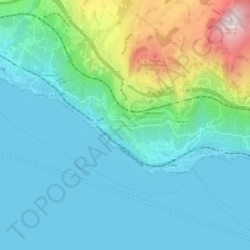Grandvaux topographic map, elevation, terrain