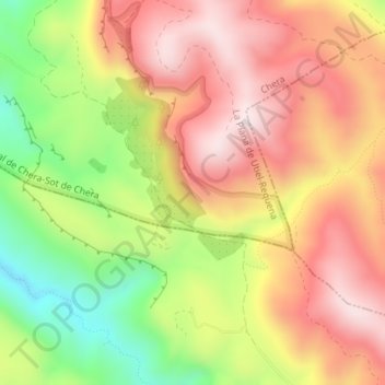 El Burgal topographic map, elevation, terrain
