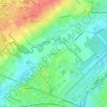Mategnin topographic map, elevation, terrain