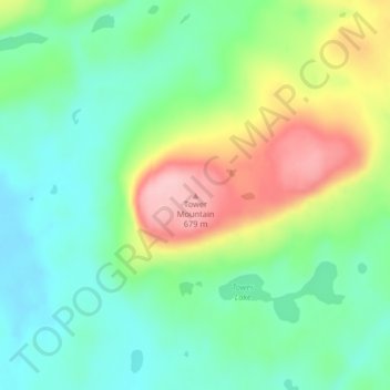 Tower Mountain topographic map, elevation, terrain