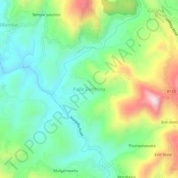 Palle Delthota topographic map, elevation, terrain