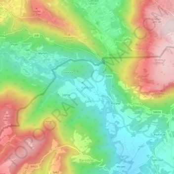 Kodolje topographic map, elevation, terrain