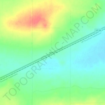 Hudson topographic map, elevation, terrain