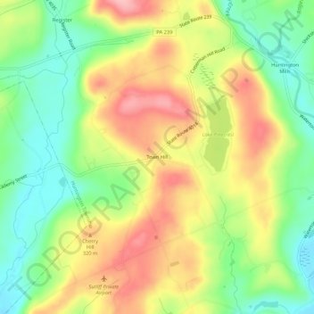 Town Hill topographic map, elevation, terrain