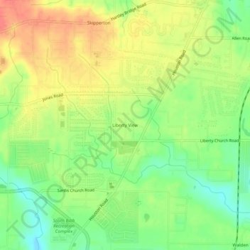 Liberty View topographic map, elevation, terrain