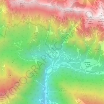 Musi / Mužac topographic map, elevation, terrain