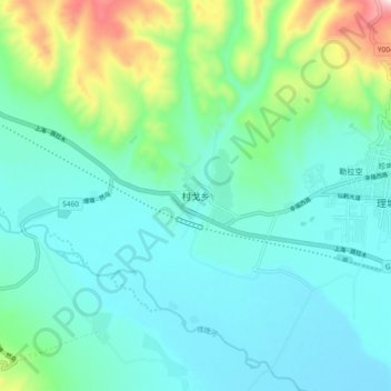 Tsemgön topographic map, elevation, terrain
