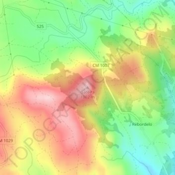 Gateira topographic map, elevation, terrain