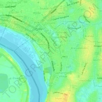 Phapho topographic map, elevation, terrain