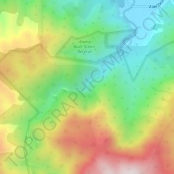 Wainui Falls topographic map, elevation, terrain