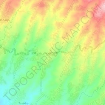 Jatinom topographic map, elevation, terrain