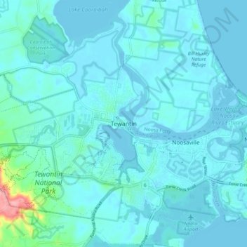 Tewantin topographic map, elevation, terrain