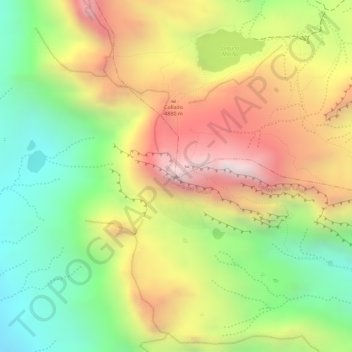 Tunari topographic map, elevation, terrain