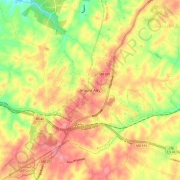 Mount Airy topographic map, elevation, terrain