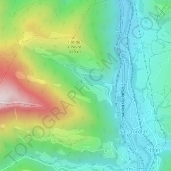 La Birade topographic map, elevation, terrain