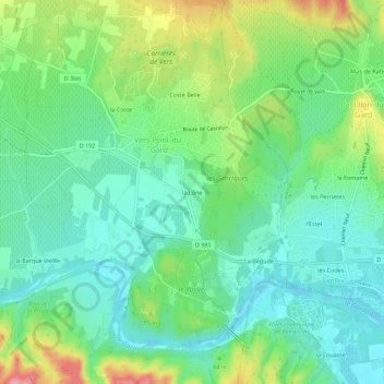la Lône topographic map, elevation, terrain