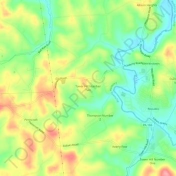 Tower Hill Number Two topographic map, elevation, terrain