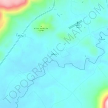 Melvine topographic map, elevation, terrain