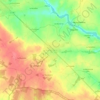 La Mainborgère topographic map, elevation, terrain