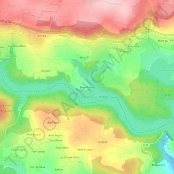 Beau Rivage topographic map, elevation, terrain