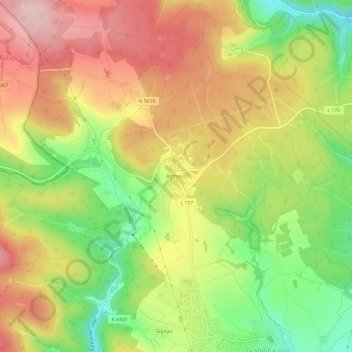 Rothaus topographic map, elevation, terrain