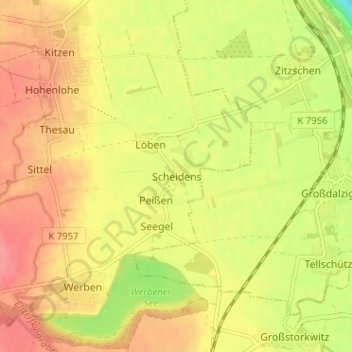 Scheidens topographic map, elevation, terrain