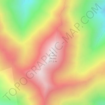 Khinalig topographic map, elevation, terrain