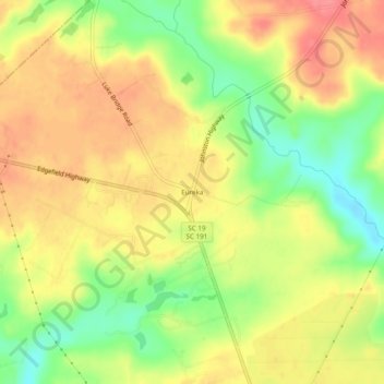 Eureka topographic map, elevation, terrain