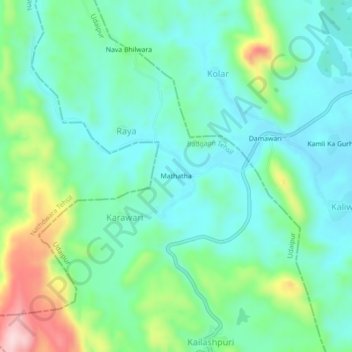 Mathatha topographic map, elevation, terrain